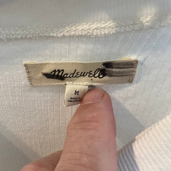 Madewell $52 Womens Waffle Mockneck Tee in Lighthouse Size M NJ790 - Picture 4 of 7